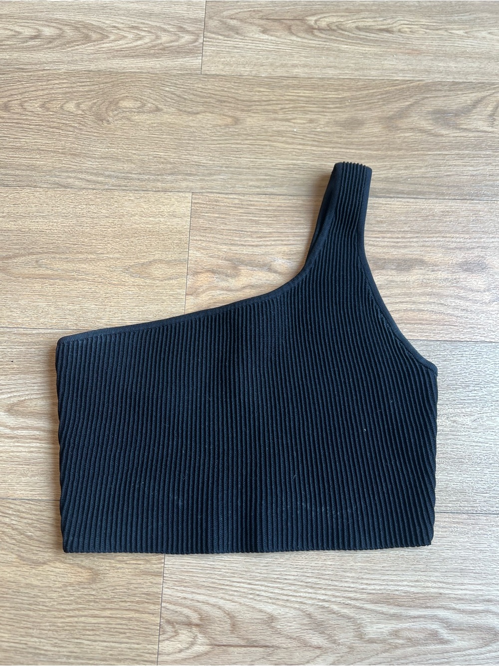 Babaton One-Shoulder Ribbed Top - Black